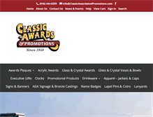 Tablet Screenshot of classicawardsandpromotions.com